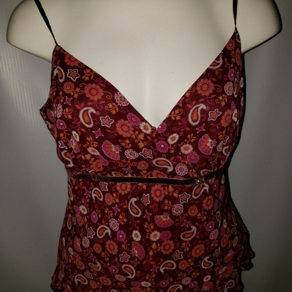 Daisy Fuentes Women's Multi-Color Floral V-Neck L